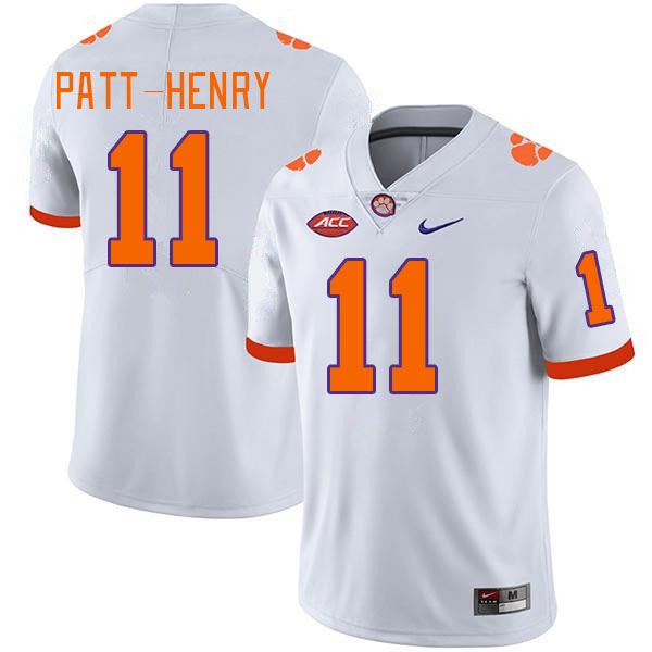 Men #11 Olsen Patt-Henry Clemson Tigers College Football Jerseys Stitched-White